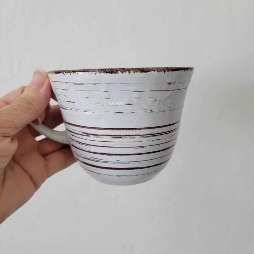 Pfaltzgraff Trellis Coastal Mug White Brown Stoneware Replacement Coffee Cup